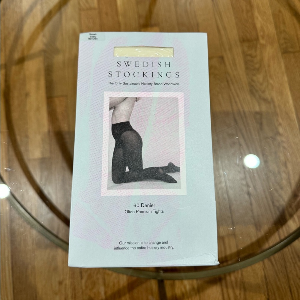 swedish stockings olivia premium tights in ivory